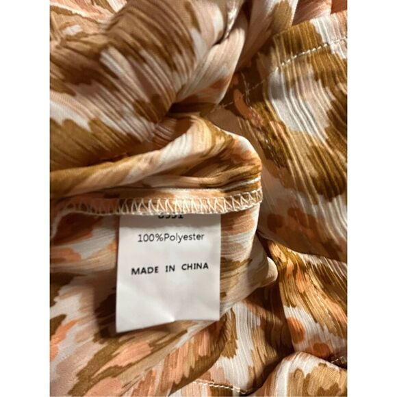 NEW Print Button Down Shirt Blouse Career XL - Picture 4 of 5